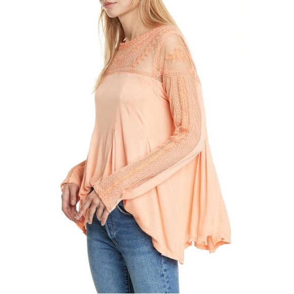 Free People Copper and Mixed Media Long Sleeve Tee. - Picture 2 of 13